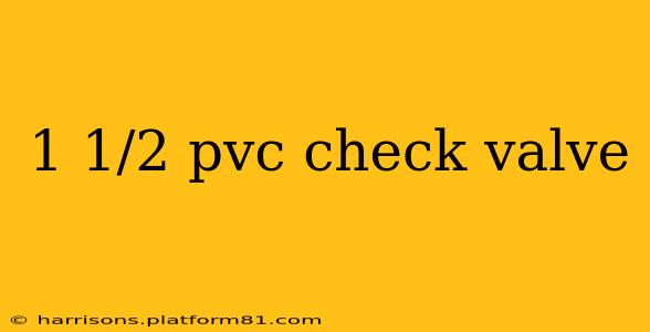 1 1/2 pvc check valve