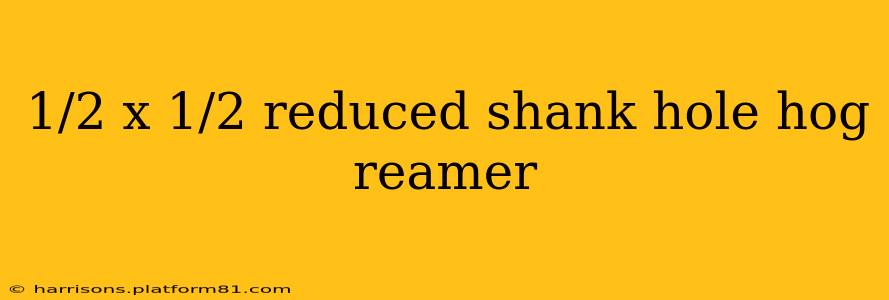 1/2 x 1/2 reduced shank hole hog reamer
