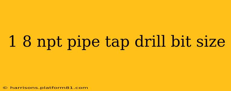 1 8 npt pipe tap drill bit size