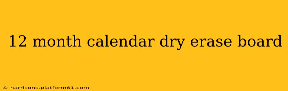 12 month calendar dry erase board