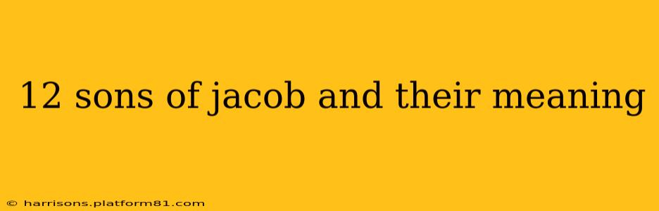 12 sons of jacob and their meaning