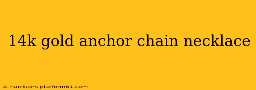 14k gold anchor chain necklace