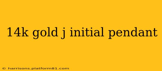 14k gold j initial pendant