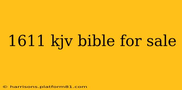 1611 kjv bible for sale