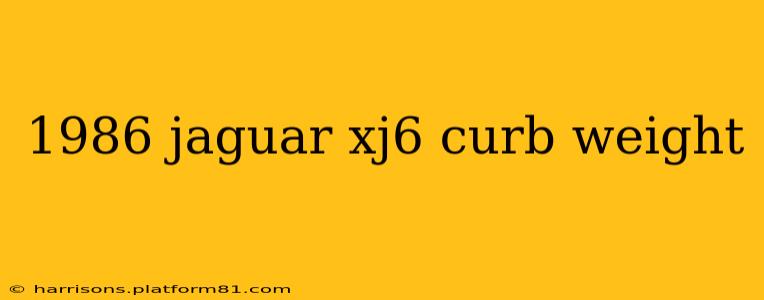 1986 jaguar xj6 curb weight
