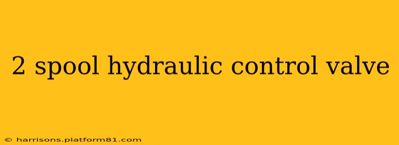 2 spool hydraulic control valve