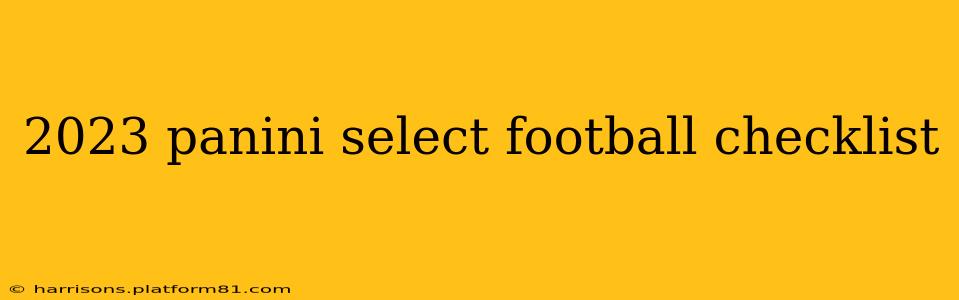 2023 panini select football checklist