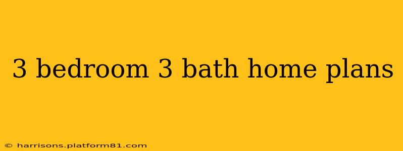 3 bedroom 3 bath home plans