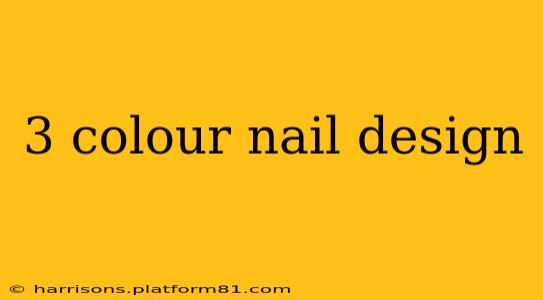 3 colour nail design