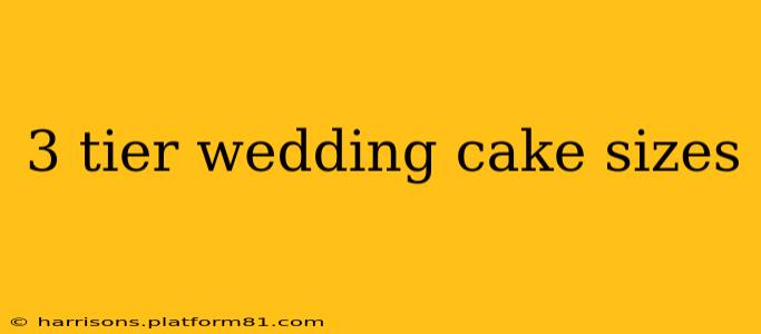3 tier wedding cake sizes