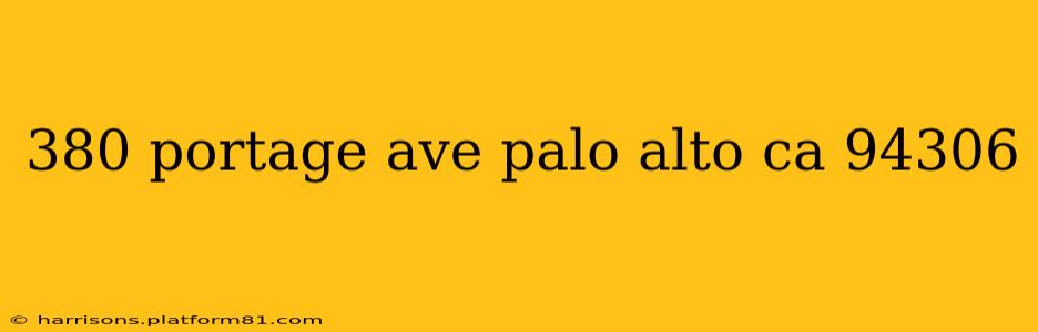 380 portage ave palo alto ca 94306