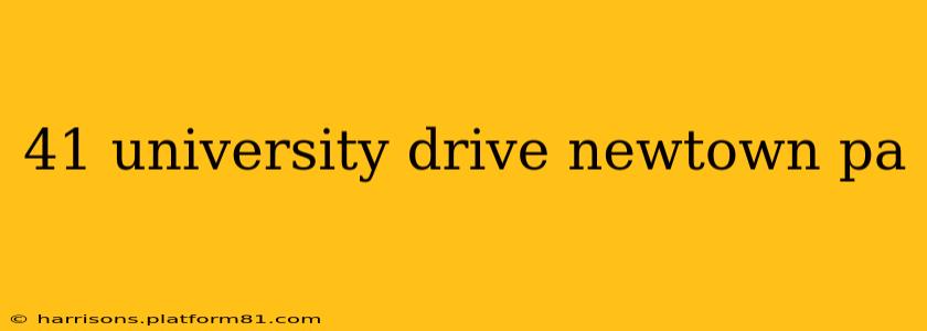 41 university drive newtown pa