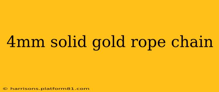 4mm solid gold rope chain