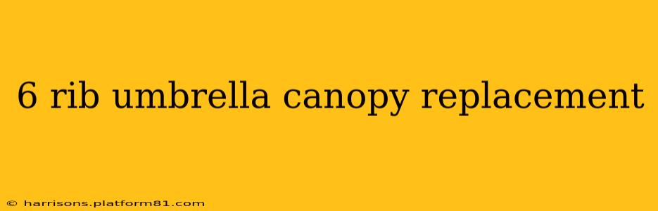 6 rib umbrella canopy replacement