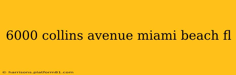 6000 collins avenue miami beach fl