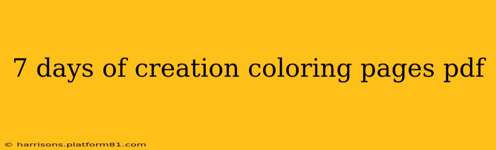 7 days of creation coloring pages pdf