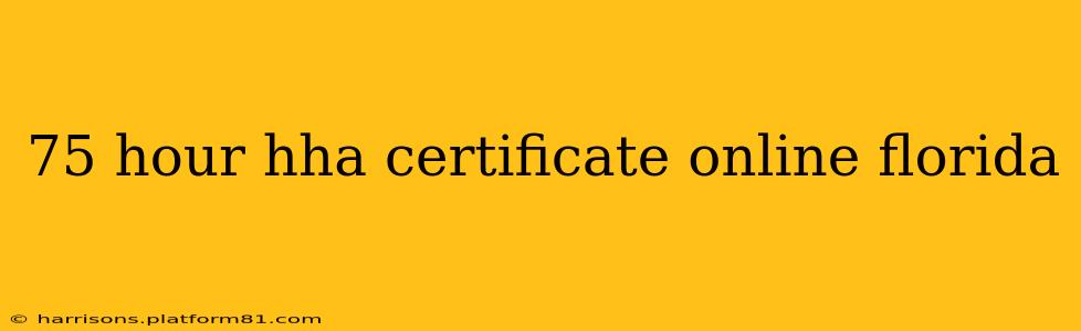 75 hour hha certificate online florida