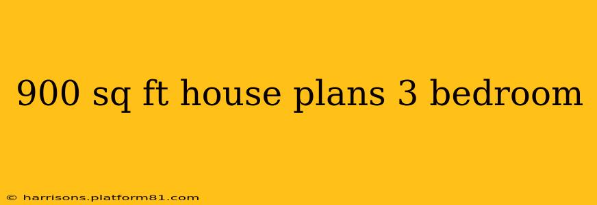900 sq ft house plans 3 bedroom