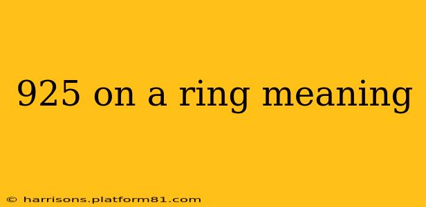 925 on a ring meaning