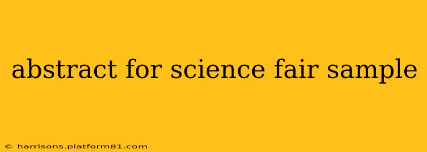 abstract for science fair sample