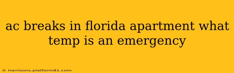 ac breaks in florida apartment what temp is an emergency