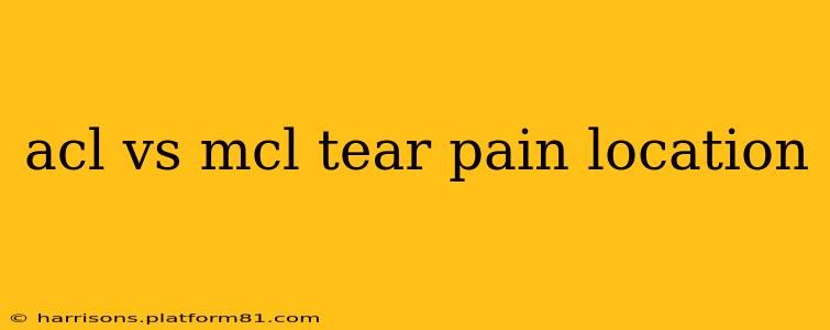 acl vs mcl tear pain location
