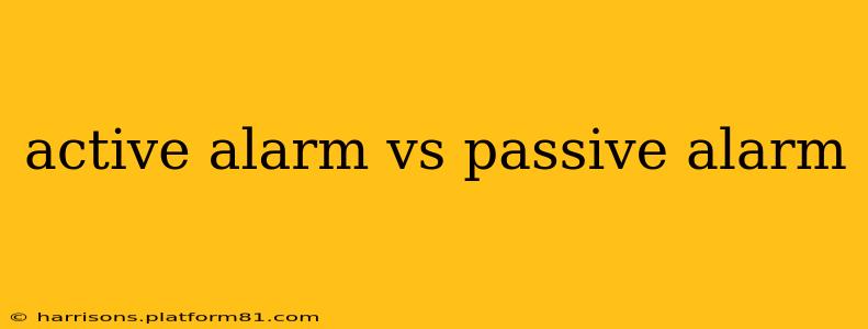 active alarm vs passive alarm