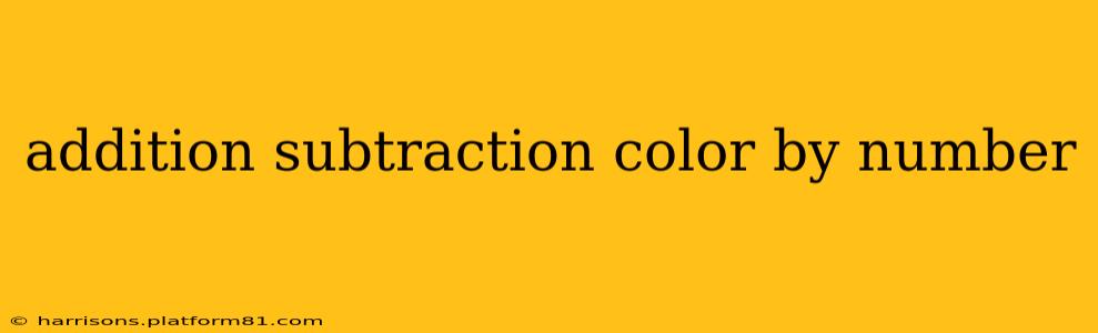 addition subtraction color by number