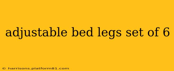adjustable bed legs set of 6