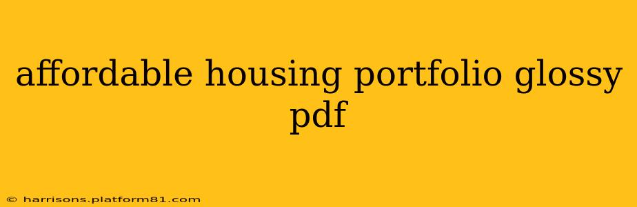 affordable housing portfolio glossy pdf