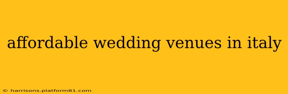 affordable wedding venues in italy