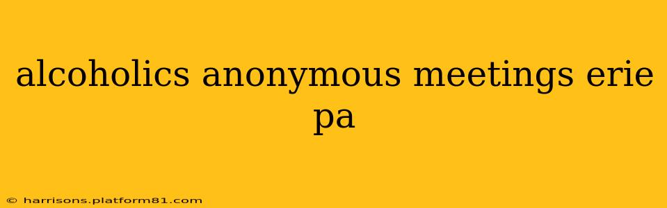 alcoholics anonymous meetings erie pa