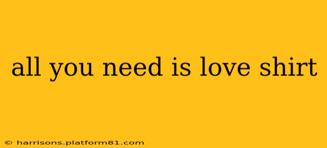 all you need is love shirt