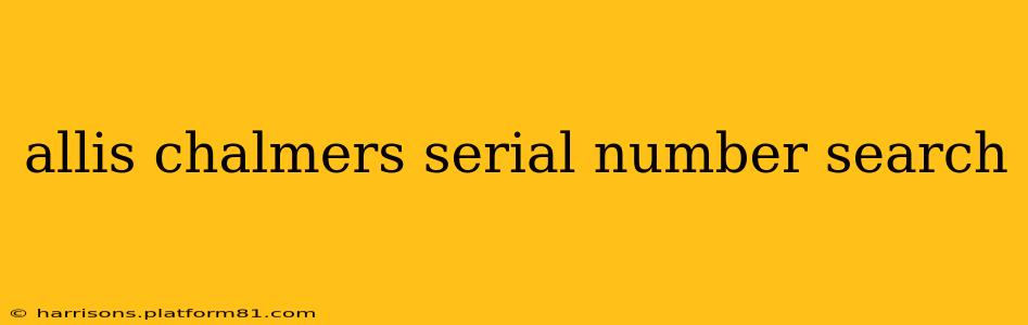 allis chalmers serial number search