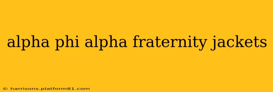 alpha phi alpha fraternity jackets