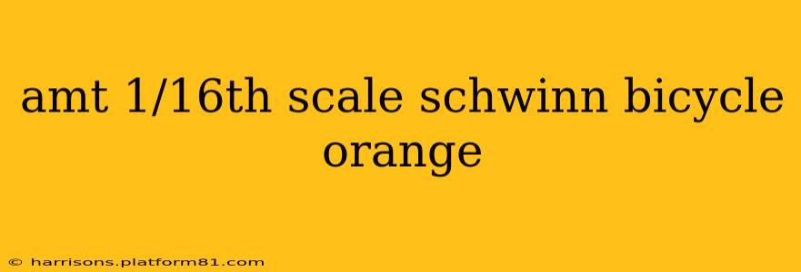 amt 1/16th scale schwinn bicycle orange