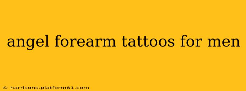 angel forearm tattoos for men