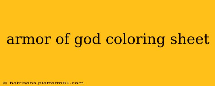 armor of god coloring sheet