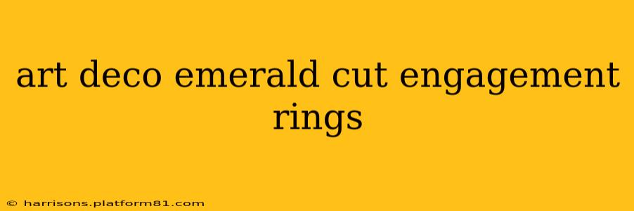 art deco emerald cut engagement rings
