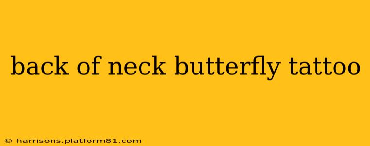 back of neck butterfly tattoo
