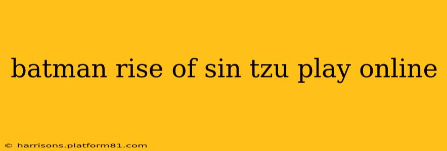 batman rise of sin tzu play online