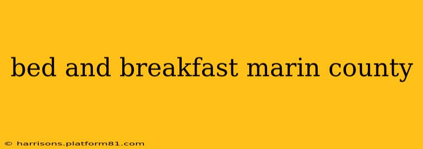 bed and breakfast marin county