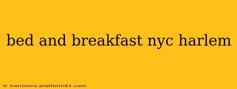 bed and breakfast nyc harlem