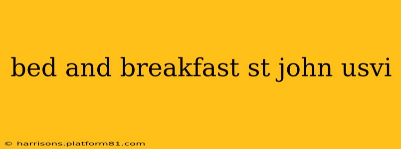 bed and breakfast st john usvi