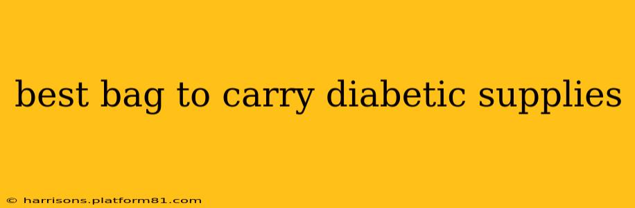 best bag to carry diabetic supplies