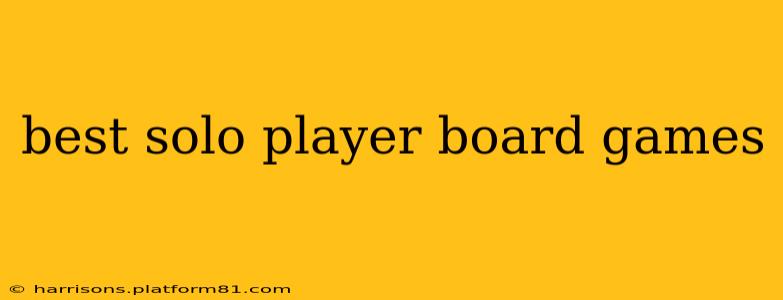 best solo player board games