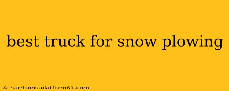 best truck for snow plowing