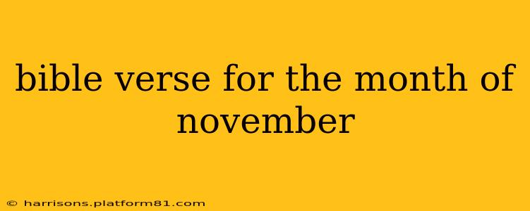 bible verse for the month of november