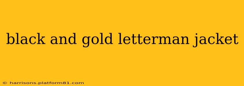 black and gold letterman jacket