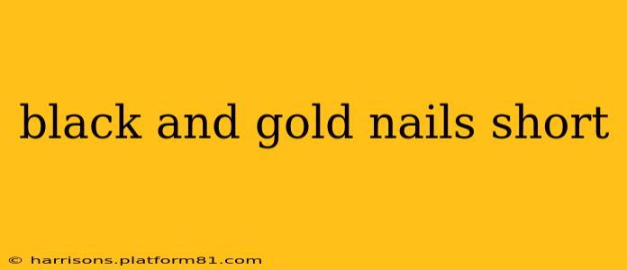 black and gold nails short